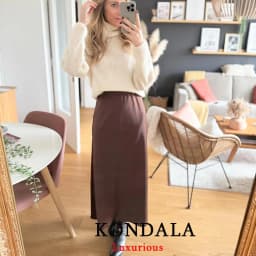 KONDALA Vintage Casual Brown Satin Long Skirts Women High Waist Elastic Straight Mocha Mousse Skirts Fashion 2025 Elegant Skirts
