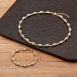 Nidin High Quality Beads Jewelry Sets Bracelet Necklace For Women Female Punk Rock Style Accessories Daily Party Gifts Wholesale