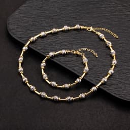 Nidin High Quality Beads Jewelry Sets Bracelet Necklace For Women Female Punk Rock Style Accessories Daily Party Gifts Wholesale