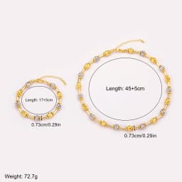 Nidin High Quality Beads Jewelry Sets Bracelet Necklace For Women Female Punk Rock Style Accessories Daily Party Gifts Wholesale