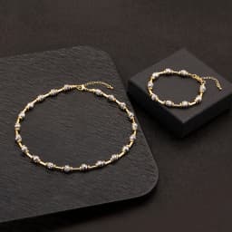 Nidin High Quality Beads Jewelry Sets Bracelet Necklace For Women Female Punk Rock Style Accessories Daily Party Gifts Wholesale