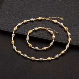 Nidin High Quality Beads Jewelry Sets Bracelet Necklace For Women Female Punk Rock Style Accessories Daily Party Gifts Wholesale