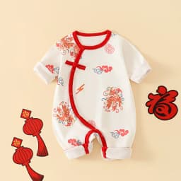 Autumn Baby Rompers for Girls Boys Winter Cute Animal Design Red Christmas 100 Cotton Chinese Full Moon Boneless Hoodie Newborn