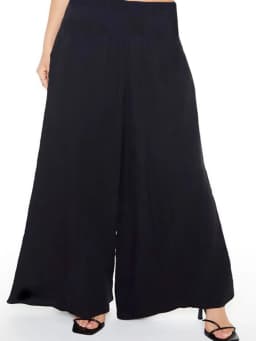 Summer fashion new women's plus-size business formal fashion with solid color wide-leg pants nine-quarter pants