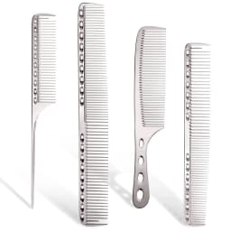 4pcs/set Aluminum Comb Set Barber Metal Hair Dressing Combs Hairdressing Anti-static Comb Ultra Thin Hair Brush Salon Hair Tools