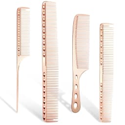 4pcs/set Aluminum Comb Set Barber Metal Hair Dressing Combs Hairdressing Anti-static Comb Ultra Thin Hair Brush Salon Hair Tools