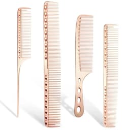 4pcs/set Aluminum Comb Set Barber Metal Hair Dressing Combs Hairdressing Anti-static Comb Ultra Thin Hair Brush Salon Hair Tools