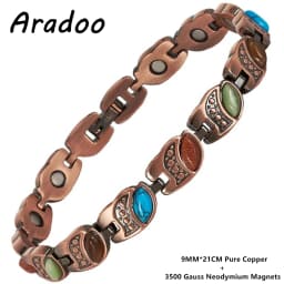 ARADOO Copper Bracelets for Women, 99.99% Pure Copper Magnetic Bracelets Jewelry Gifts
