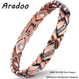 ARADOO Copper Bracelets for Women, 99.99% Pure Copper Magnetic Bracelets Jewelry Gifts