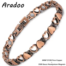 ARADOO Copper Bracelets for Women, 99.99% Pure Copper Magnetic Bracelets Jewelry Gifts