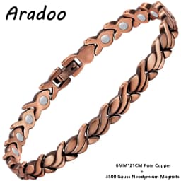 ARADOO Copper Bracelets for Women, 99.99% Pure Copper Magnetic Bracelets Jewelry Gifts