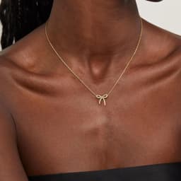 Gold Necklace for Women Bow Necklace Gold Silver Plated Necklace Cute Bow Pendant Choker Chain Necklaces for Women Jewelry Gift