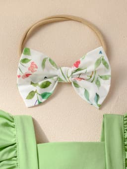 2PCS Baby Girls Sleeveless Print Flower Rompers for 0-1Y Baby Newborn Items Casual Jumpsuit + Headband