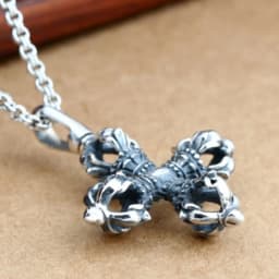 Vintage Vajra Pestle Pendant For Men Jewelry Ethnic Style Exorcise Evil Spirits Amulet Necklace Male Choker Accessories