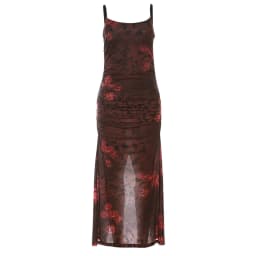 Sisterlinda Women New Y2K Elegant Solid Flower Printed Dresses Backless Hollow Out Spaghetti Strap Pleated Vintage Hip Dress2025