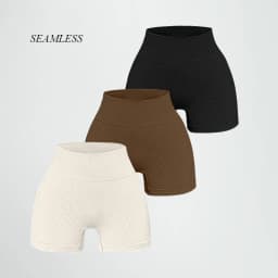 Women's Ribbed Knited Shorts Seamless Yoga Shorts Stretchy High Waist Shorts Sexy Hip Liftting Cycling Running Three Point Pants