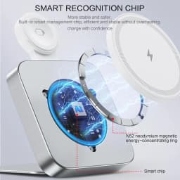15W Fast Wireless Charger Magnetic 2 in 1 Foldable Wireless Charging Station Fast Charging Phone Stand Portable Aluminum Magneti