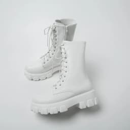 Women's Comfortable Solid Color Platform Boots, Fashion Lace Up Side Zipper Boots with Comfortable Design
