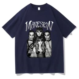 Italian Rock Band Maneskin 2023 World Tour T-shirt Fashion Gothic Retro Men Women Loose Short Sleeve Casual T Shirts Streetwear
