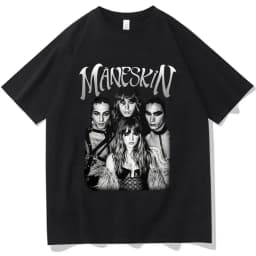 Italian Rock Band Maneskin 2023 World Tour T-shirt Fashion Gothic Retro Men Women Loose Short Sleeve Casual T Shirts Streetwear