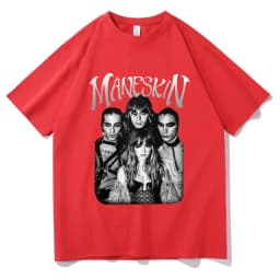 Italian Rock Band Maneskin 2023 World Tour T-shirt Fashion Gothic Retro Men Women Loose Short Sleeve Casual T Shirts Streetwear