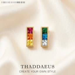 Gold Plated Stud Earrings Colorful Stone Europe Style Fashion Jewerly For Women Bohemia Gift In 925 Sterling Silver