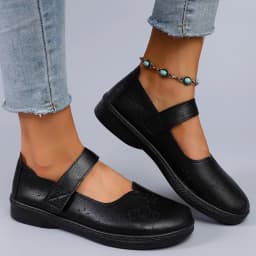 Spring and Autumn New Product Women's Black Simple Breathable Fashion Buckle Small Leather Shoes Flat Shoes