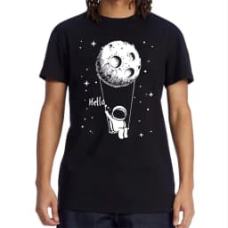 Summer Men T-shirt High Quality Cotton Blend Funny Spaceman Design Printing Casual Short Sleeve Cool Loose Tshirt Male Tops