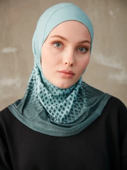 Sporty Inner Women's Hijabs Muslim Breathable Islamic Instant Turban For Ladies Geometric Printing Pattern Head Wrap Headband