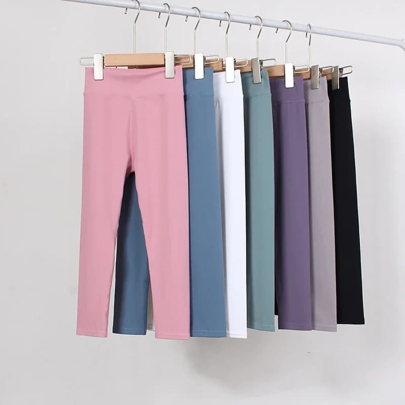 Autumn Solid Kid Leggings Girl Thin Tights Sweatpants 2+y Child Casual Ankle Length Pants Spring Toddler Skinny Cropped Trousers