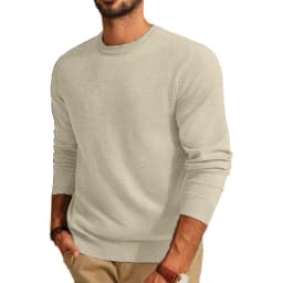 Men's Long Sleeve Sweaters Crew Neck Basic Lightweight Knitted Pullover Shirts Autumn Warm Streetwear Outdoor Jogger Coats