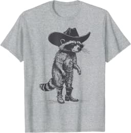 Vintage Raccoon Cowboy Cowgirl Trash Panda Western Country T-Shirt