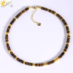Y2K Bohemia Crystal Choker for Women 7 Chakra Natural Gemstones Tiger Eye Beads Necklace Handmade Amethyst Pink Jewelry H554