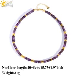 Y2K Bohemia Crystal Choker for Women 7 Chakra Natural Gemstones Tiger Eye Beads Necklace Handmade Amethyst Pink Jewelry H554