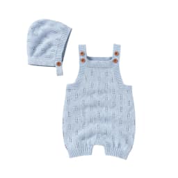 Cotton Baby Rompers Knit Infant Newborn Boys Jumpsuit Sleeveless Summer Toddler Girl Kid Clothing Hat Fashion Solid 2pcs Outfits