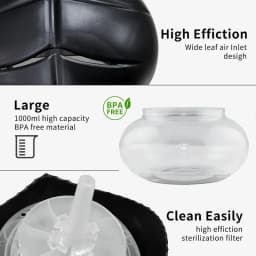 AC220V Water-Based Purifier Air Washer, Air Revitalizer & Freshener, Air Fresher with 7 LED Color for Rooms (Black)