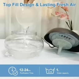 AC220V Water-Based Purifier Air Washer, Air Revitalizer & Freshener, Air Fresher with 7 LED Color for Rooms (Black)
