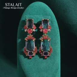 Antique Jewelry Transparent Purple Crystal Pink Flower Earrings Drop Glass Vintage for Women Gold Color Gifts Luxury 2025 New