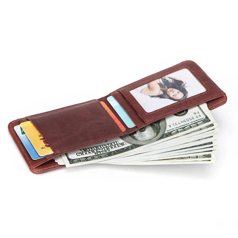 New Casual Genuine Leather Small Wallet For Men Male Slim Purse Man Credit Card Holder Mini Pocket Money Bag 4 Colors