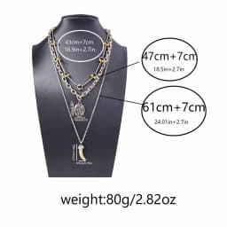 Zvoijio Unique Alloy Animal Horn Three Piece Pendant Necklace