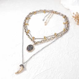Zvoijio Unique Alloy Animal Horn Three Piece Pendant Necklace