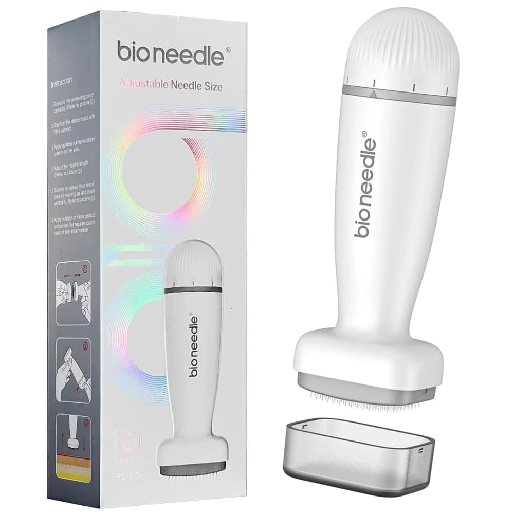 120pin Bio Derma Stamp Roller Adjust Needle Derma Microneedle Pen for Beard Hair Growth Microneedling Dermaroller System