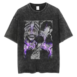 Men's Women's Vintage Washed Cotton T Shirt Streetwear Anime Solo Leveling Graphic Print Tops Harajuku Loose Short Sleeve Tees