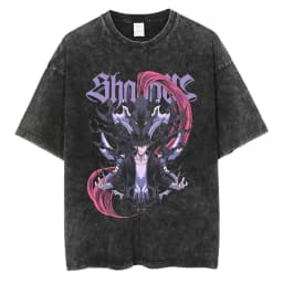 Men's Women's Vintage Washed Cotton T Shirt Streetwear Anime Solo Leveling Graphic Print Tops Harajuku Loose Short Sleeve Tees