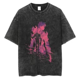 Men's Women's Vintage Washed Cotton T Shirt Streetwear Anime Solo Leveling Graphic Print Tops Harajuku Loose Short Sleeve Tees