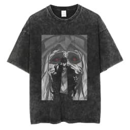 Men's Women's Vintage Washed Cotton T Shirt Streetwear Anime Solo Leveling Graphic Print Tops Harajuku Loose Short Sleeve Tees