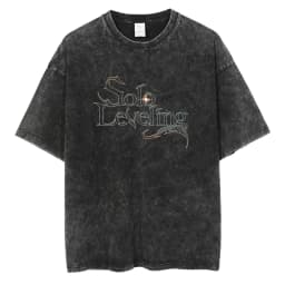 Men's Women's Vintage Washed Cotton T Shirt Streetwear Anime Solo Leveling Graphic Print Tops Harajuku Loose Short Sleeve Tees