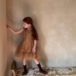 Slip Dress 2025 Spring and Summer New Solid Color Fashion Style Sleeveless Lace Puff Dress Kids Clothes Girls