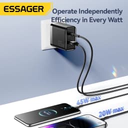 Essager 65W GaN Charger USB PD Type C Fast Charging Phone Adapter QC3.0 For iPhone 16 Pro Max Samsung Galaxy S23 Xiaomi Huawei