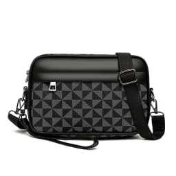 Fashion Business Shoulder Bag PU Leather Men Clutch Bag Wide Strap Crossbody Bag Designer Casual Male Messenger Pack Phone Purse
